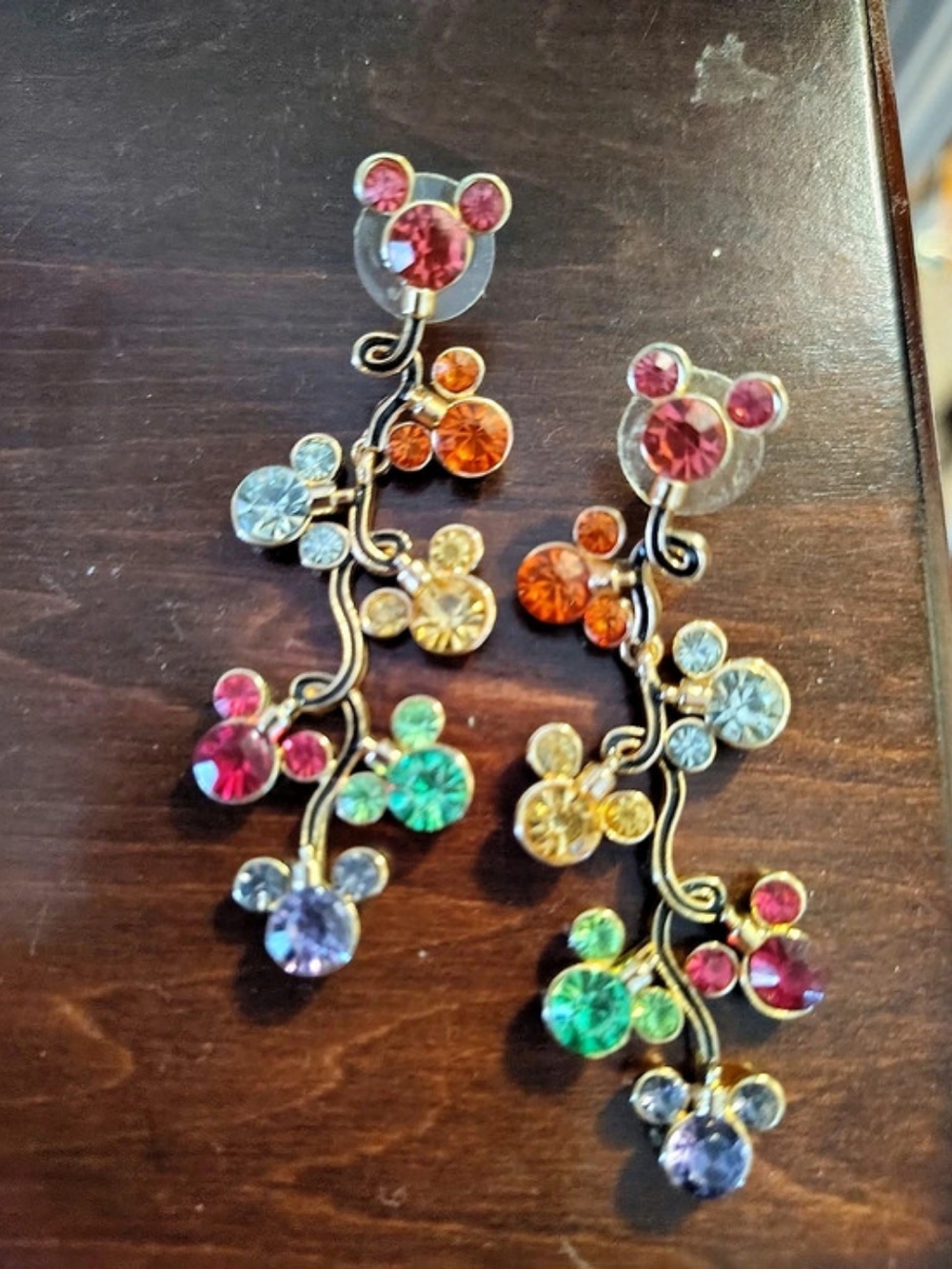 BaubleBar Disney x BaubleBar Multicolor Crystal Mickey Mouse Vine Drop Earrings